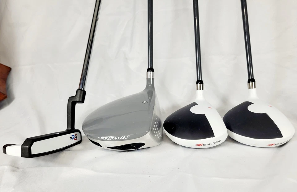4 Right Hand Patriot Golf Clubs Regular Flex Driver, 3 n 5 Fairway Wood n Putter - Image 2 of 4