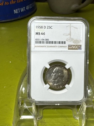 1958 D US Washington 25c NGC MS66 Nice Original Toning