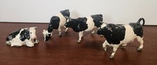 Vintage LOT of 4 Britains Cast Lead Cattle - 3 cows and 1 bull Black White