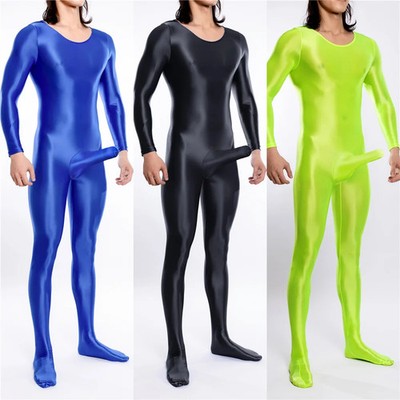 Bodysuit Shiny Oil Glossy Body Stocking Soft Tights Night Club Wear Jumpsuits
