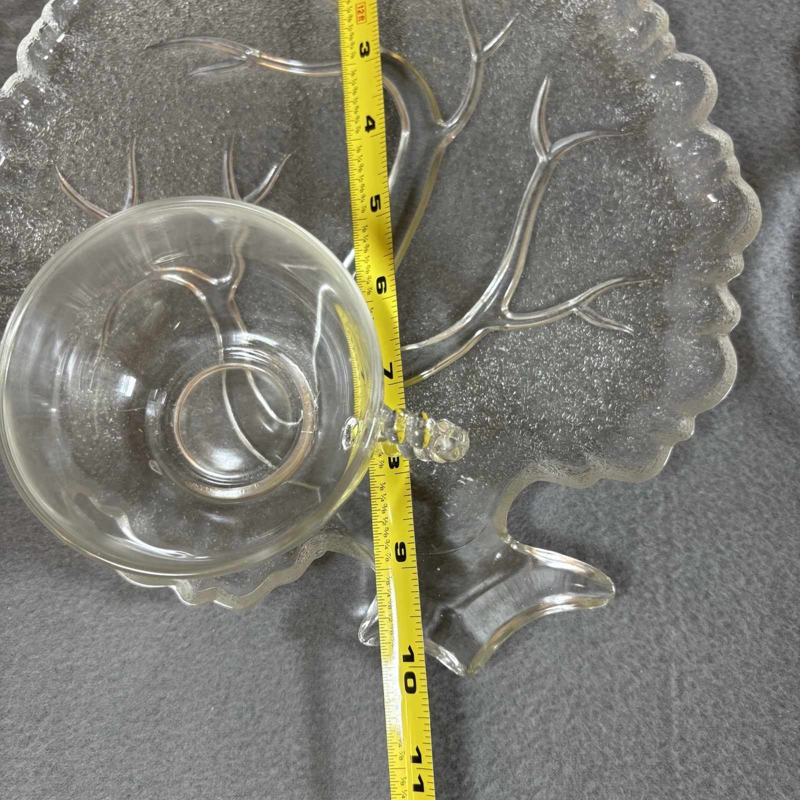 Mid Century Tree of Life Hazel Atlas Snack Set 4 Plates & 4 Cups Vintage