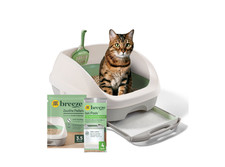 Purina Tidy Cats Breeze Cat Litter Box System Kit with Pellet Cat Litter, White
