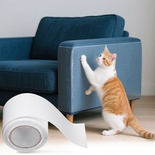 Anti Cat Scratch Furniture Protector, 1 Roll 197" x 1.9" Single-Sided Sticky