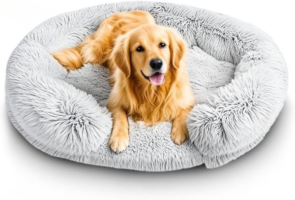 Hundebett OrthopäDisch Abnehmbar Waschbar Rutschfest Flauschig Grau Xxl 90 FüR-image