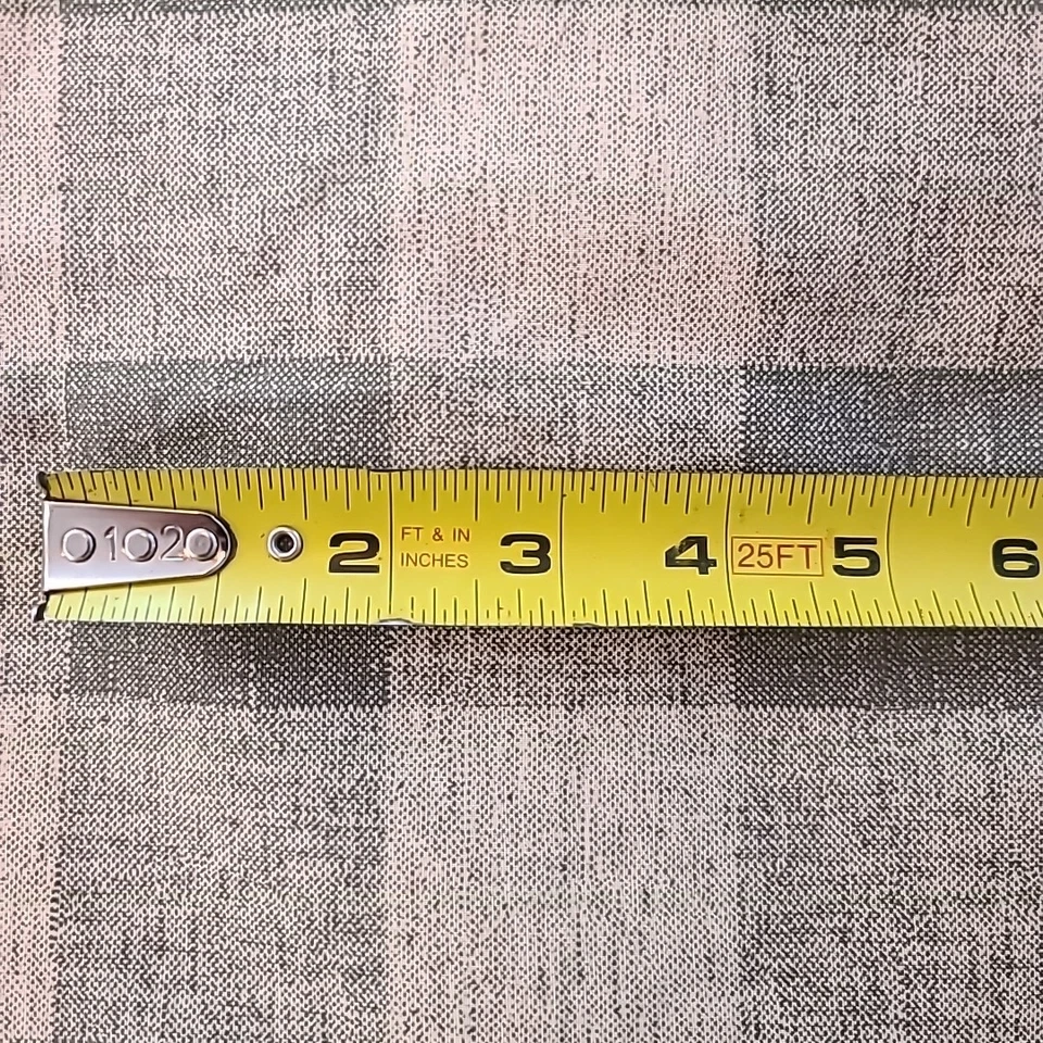 Green Cream Check Cotton Fabric 2 Inch Checker Vintage Cranston USA 2pcs 4.33yds - Image 2 of 4