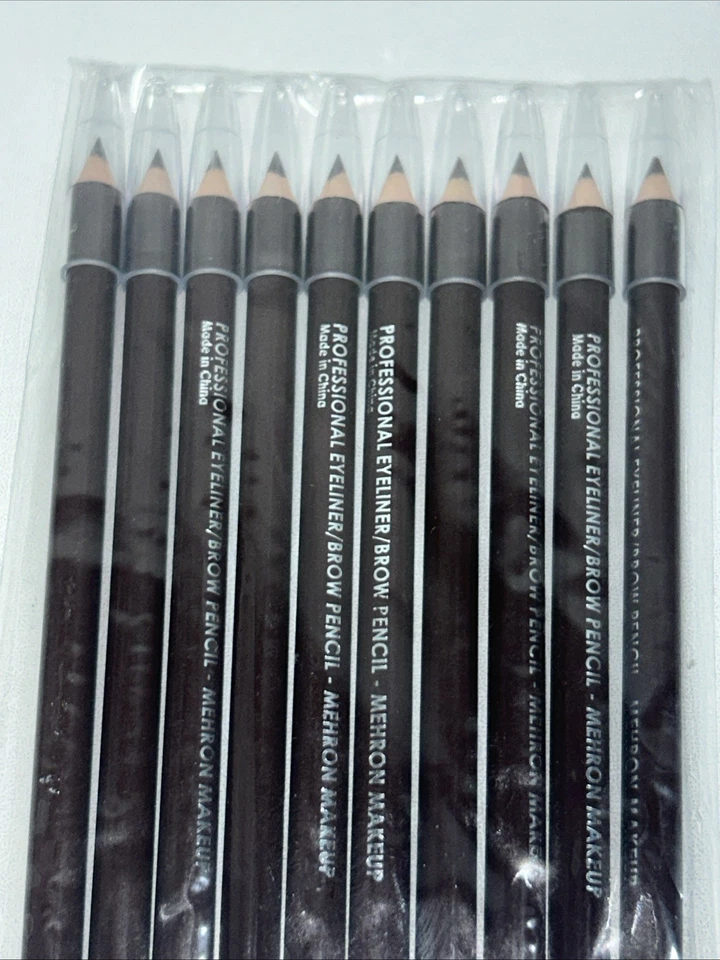 10 nuevos lápices Mehron Professional cejas + delineador de ojos marrón oscuro Foto 4 de 4