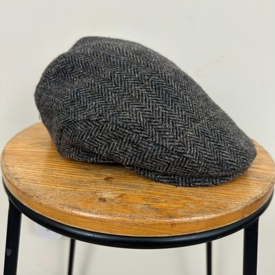 Mucros Weavers Irish Ireland Flat Cap Brown Herringbone Tweed Driving Hat Mens L