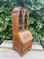 Antique Miniature Apprentice Piece Wooden Bureau Bookcase - salesman sample
