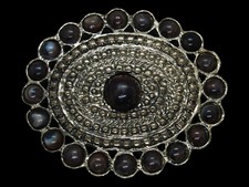 TG05165 VERY COOL  ORNAMENTAL  HIPPIE ART FASHION BRASSTONE BELT BUCKLE