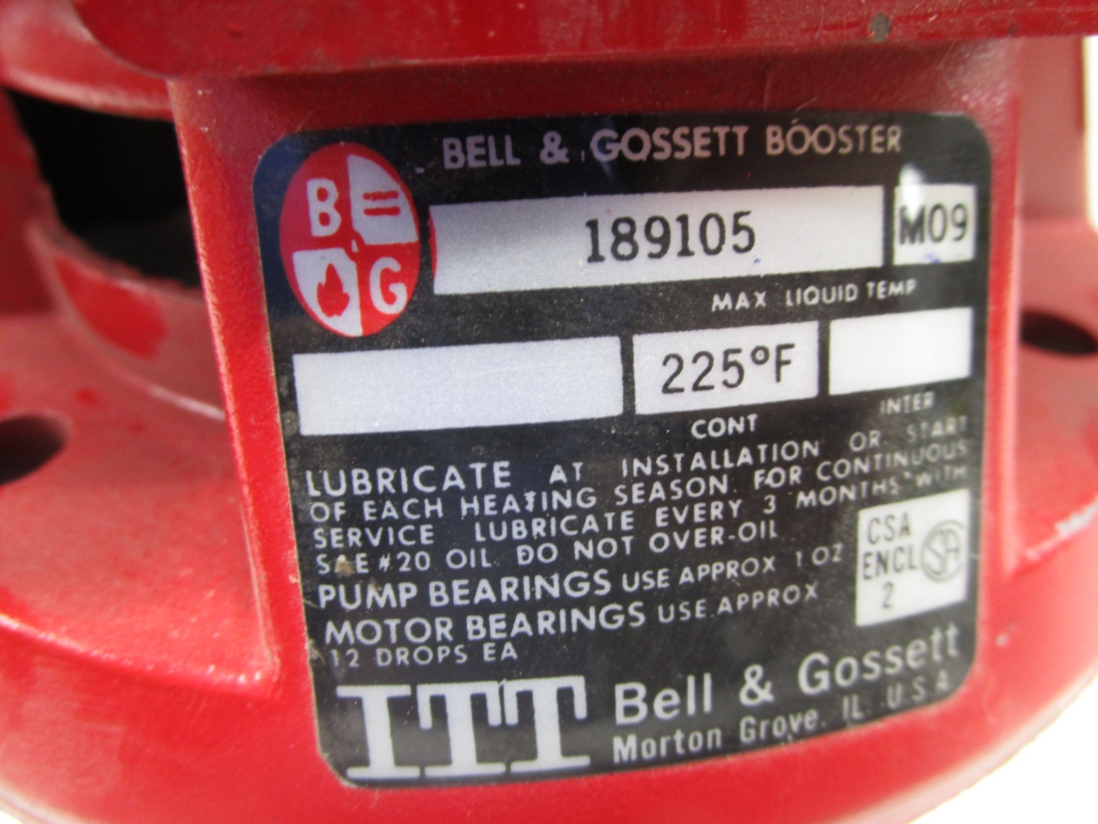 Bell & Gossett Booster Bearing Assembly 189105 HW