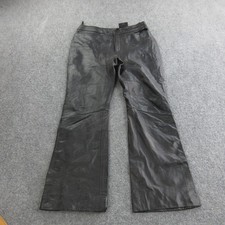 Harley Davidson Pants Womens 6 Black Genuine Leather Motorcycle Riding Buckle