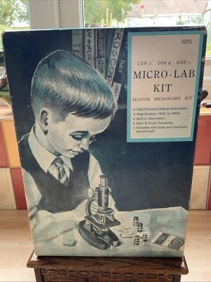 Vintage Sears Micro Lab Kit Master Mikroskop Kit 6375 komplett in Box