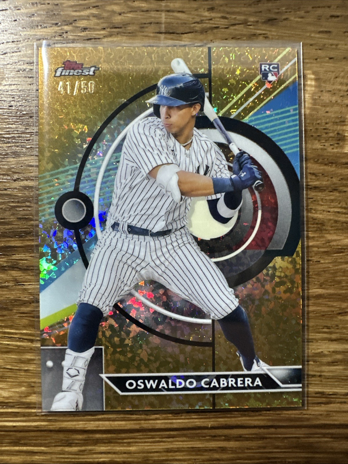 2023 Finest Gold Mini Diamond Refractor Oswaldo Cabrera RC /50 Yankees #41