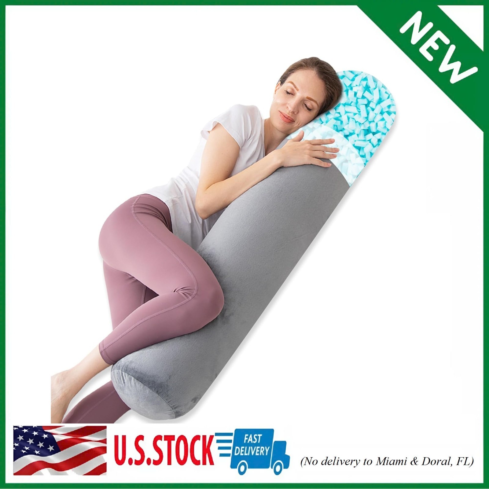 For Adults, Firm Long Light Grey