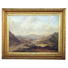 Large Hudson River School Oil On Canvas Landscape Painting By Morelst C1890