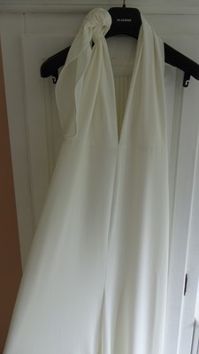 UVP 600  HALSTON Jumpsuit DE Gr.44  Kreide w NEU Rückenfreies Overall Einteiler 