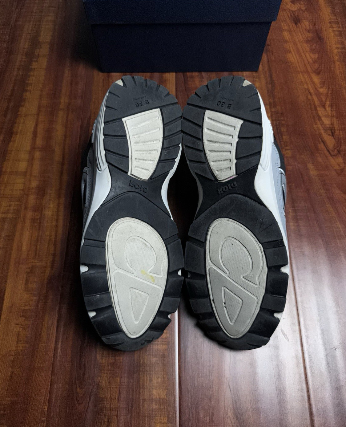 Dior B30 Reflective CD Mens White Navy Blue Grey Black Sneakers - Size 42D 9US image 8