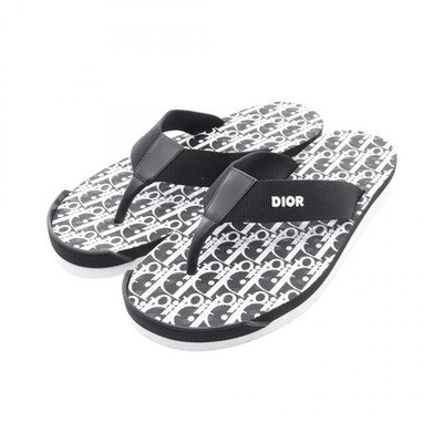 Christian Dior ALPHA Oblique Sandalen Zehentrenner #43 Leder Stoff gebraucht