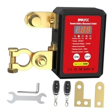  Remote Battery Disconnect Switch 12V, Kill Switch for Car with Led Voltage 