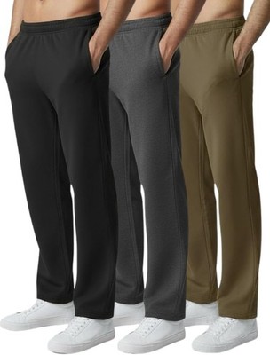 Ultra Performance 3 Pack Mens Sweatpants, Wide Leg Open Bottom Lounge Sweat Pant