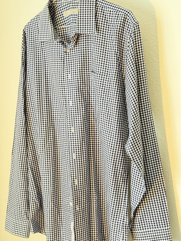 Men's Nordstrom Long Sleeve Shirt.  Check  B&W 17 36/37
