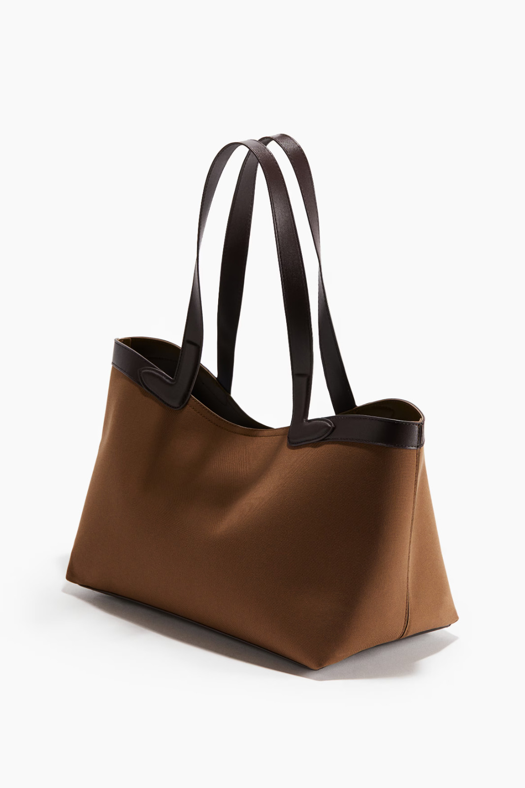 H&M Tote Bag Light Brown Women's Double Handles Magnetic Button Closure thumbnail 3