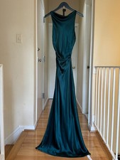 NWT Reformation Anaiis Silk Maxi Dress Forest Green 2