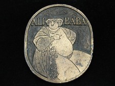 OA17162 HEBILLA DE METAL INDIO ARTE AUBREY BEARDSLEY VINTAGE AÑOS 70 **ALI BABA**