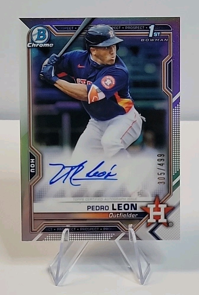 2021 Bowman Chrome - Prospect Autographs Pedro Leon #CPA-PL Refractor /499