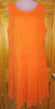 Valerie Stevens Womens Size XL Sleeveless Orange Lined A-Line Dress
