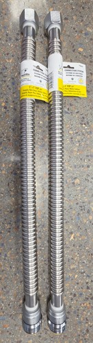 (QTY 2) SharkBite 1-inch x 1-inch x 24-inch Stainless Steel FIP Flex Connector