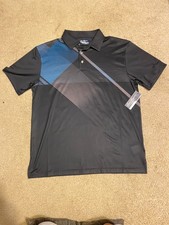 Ben Hogan Polo Men's Gray Short Sleeve Shirt UV Protection Moisture Wick Size M