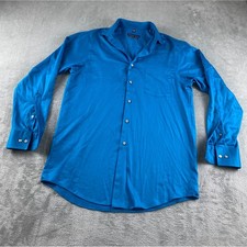 Geoffrey Beene Classic Fit No Iron Blue Dress Shirt Men's 15 1/2 32 33