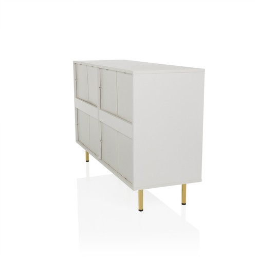 Sideboard Kommode mit 6 Schubladen in Weiß Gold, Anrichte 120 cm breit, modern - Bild 4 von 9