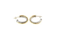 DAVID YURMAN Classic Cable Two-Tone Hoop Earr...