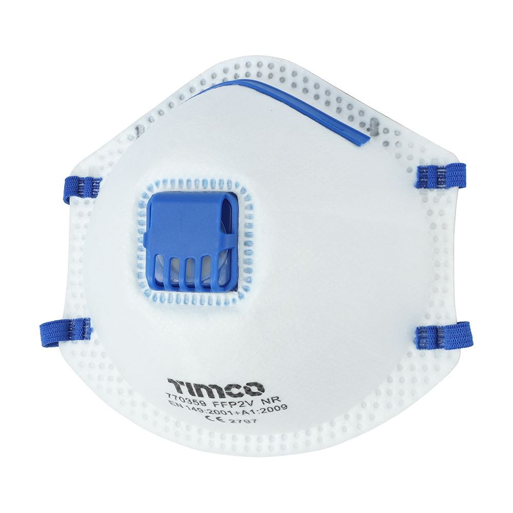 TIMCO FFP2 Moulded Mask - Valved One Size Pack 10