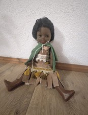 Alte DDR  Puppe Spielzeug  vintage farbige  dunkelhäutige Puppe Schlafaugen 