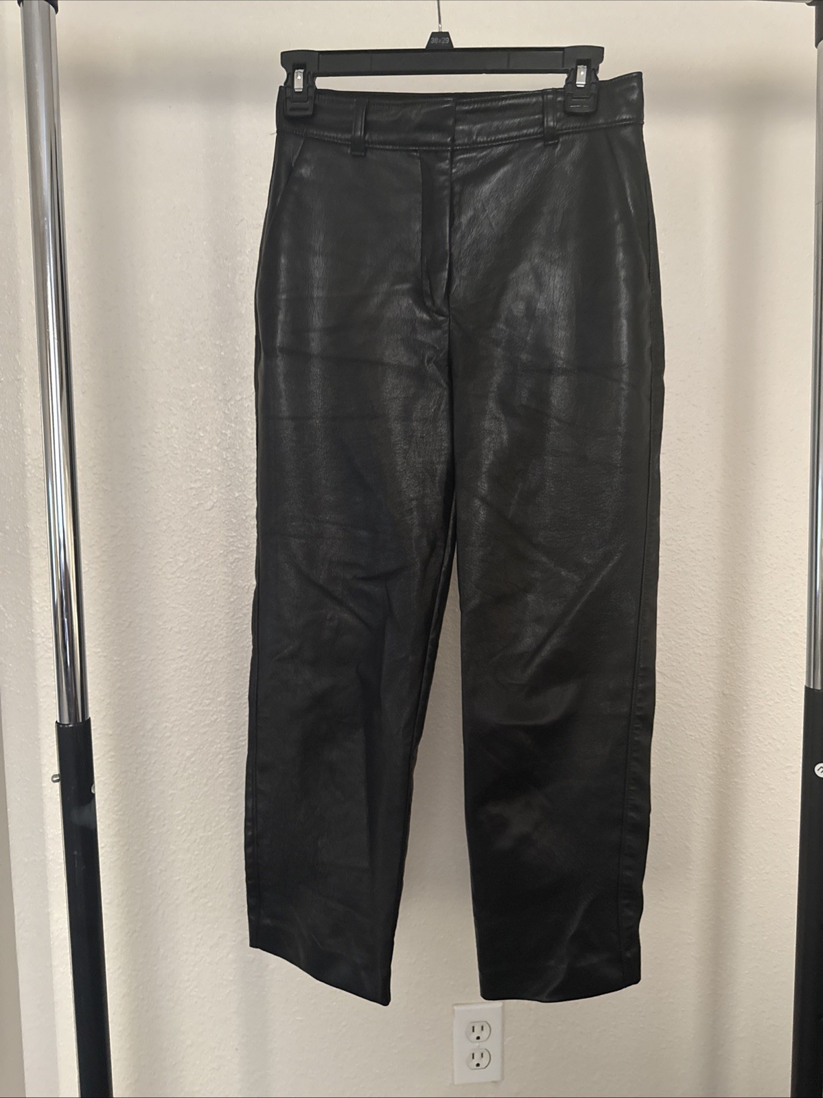 Aritzia Babaton Command Cropped Pants Super Soft Vegan Leather Stretch Black 2