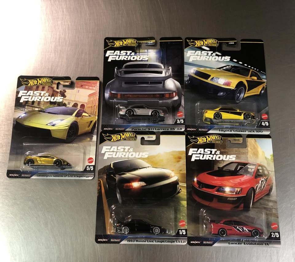 FUNDA M PREMIUM FAST & FURIOUS HOT WHEELS 2025 (JUEGO DE 5) CIVIC PORSCHE CHASER Foto 3 de 4