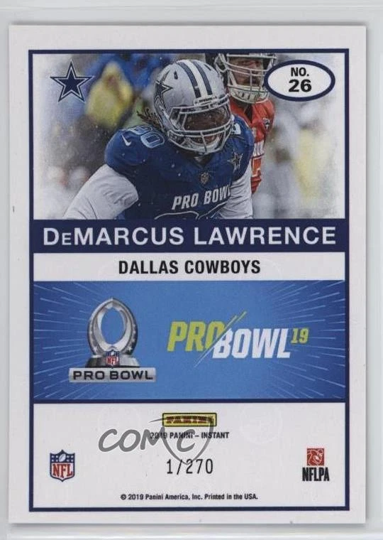 2019 Panini Instant NFL 2019 Probowl Score /270 DeMarcus Lawrence #26 - Image 2 of 2
