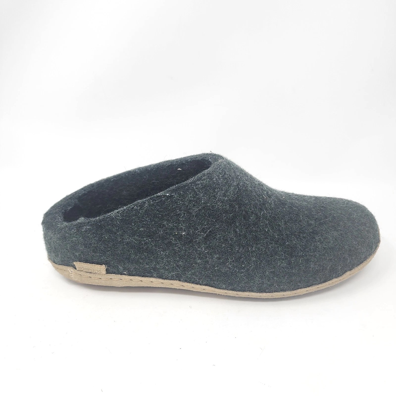 SAOLA Glerups ciabatte slip on in lana taglia EU 40 US 7 5 M 9W suola in pelle verde foresta