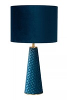 Tischleuchte Klein Stoff TüRkis Schlafzimmer 47 Cm E27 Tischlampe Blendarm