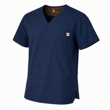 Carhartt C15108 Men  s Large Navy Ripstop V-Neck Medical Scrub Top