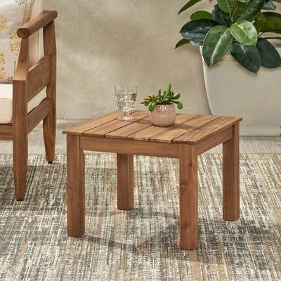 Side Table Minimalist Style Features Four Wooden Legs Closed-Gap Design