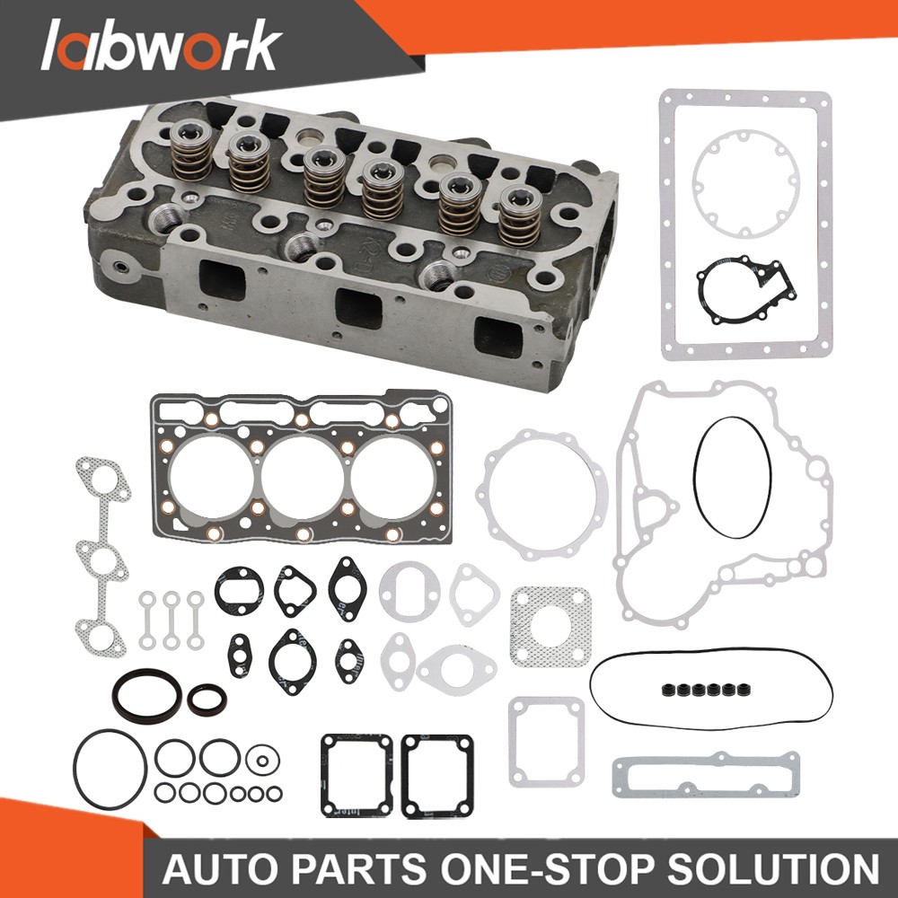 Labwork Complete Cylinder Head w/ Valves Full Gasket Set For Kubota D1005 Engine