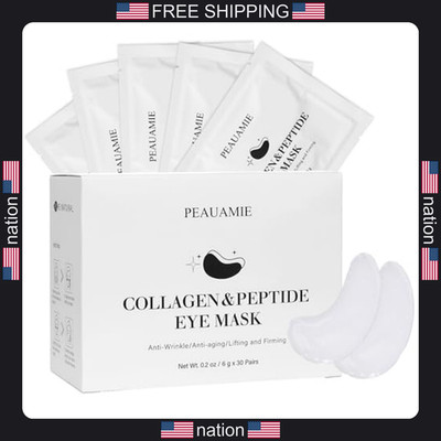 PEAUAMIE Under Eye Patches Collagen and Peptide Eye Mask for Dark Circles and