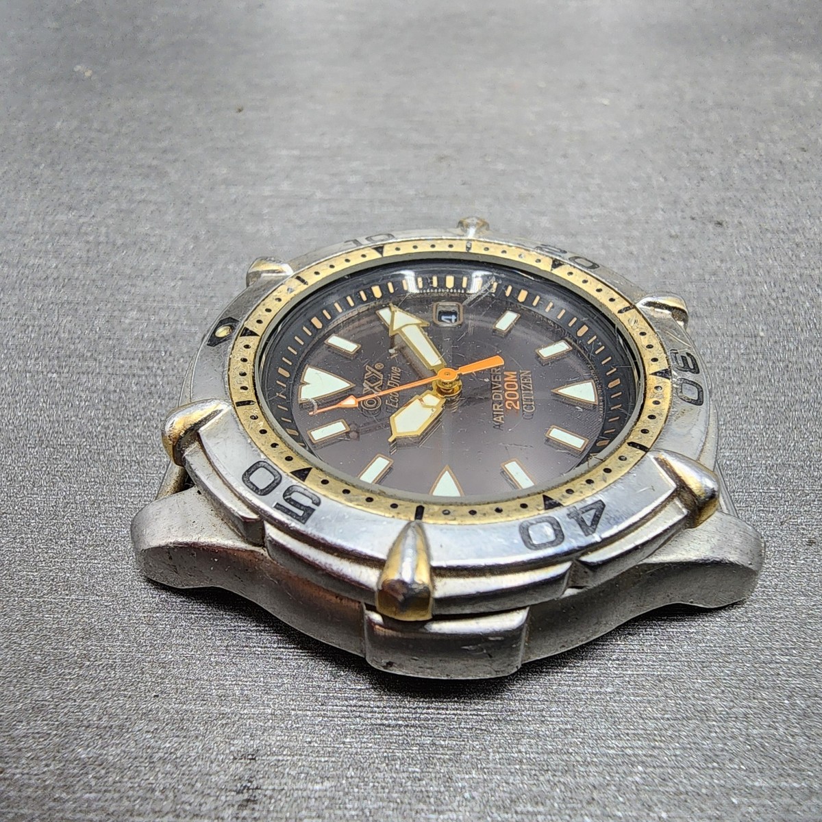 Citizen OXY Eco-Drive Dive Watch Men 39mm Black Dial TwoTone
