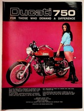 Ducati 750 Vintage Print Advertisement 8x11 Red 1974 Motorcycle