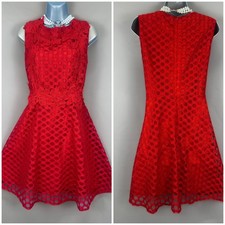 Quiz red sleeveless lace/applique occasion races wedding a-line dress 16