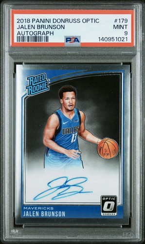 Jalen Brunson 2018 Panini Donruss Optic #179 Auto PSA 9 ROOKIE Knicks NBA Finals